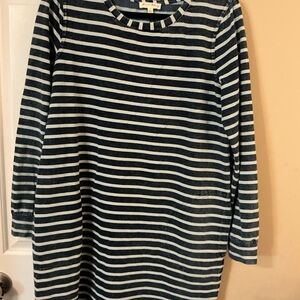 Jane and Delancey Navy and White Striped Long Sleeve Tunic